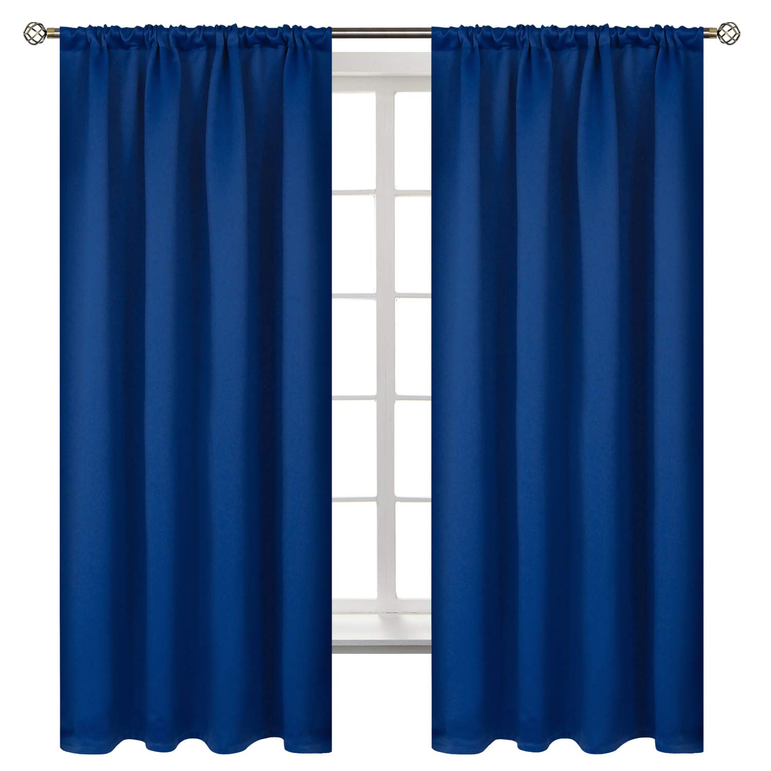 BGment Blackout Curtains 63 Inches Long for Bedroom - Thermal Insulated Drapes with Room Darkening Privacy for Living Room, 42 x 63 Inch, 2 Panels, Royal Blue โ image 1