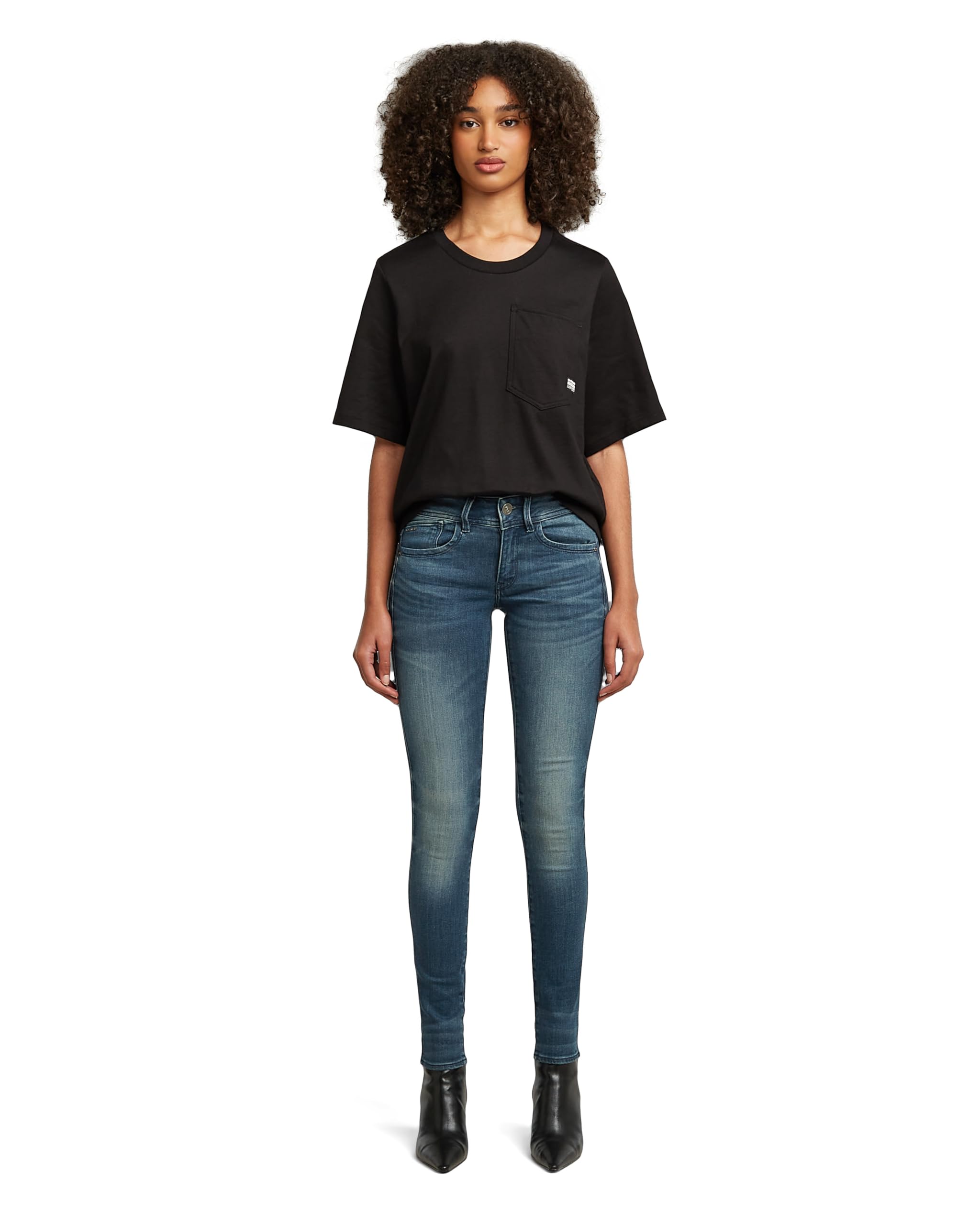 Raw Jeans ajustados Core Lynn de tiro medio para mujer, Medium Aged 4
