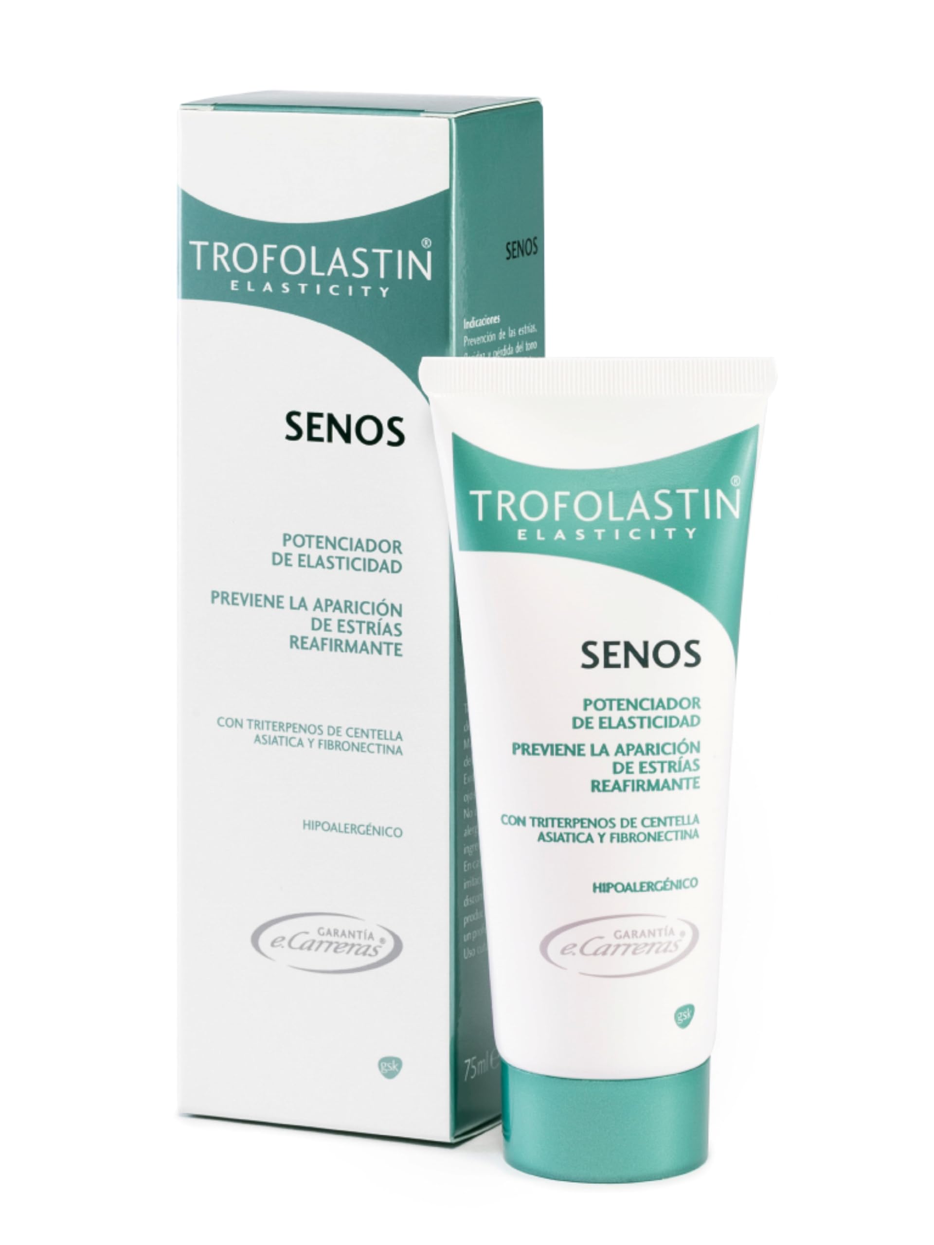 Trofolastin - Reafirmante de Senos -​Crema antiestrías para senos, restructura y tensa la piel - Con Centella asiática- 75 ml