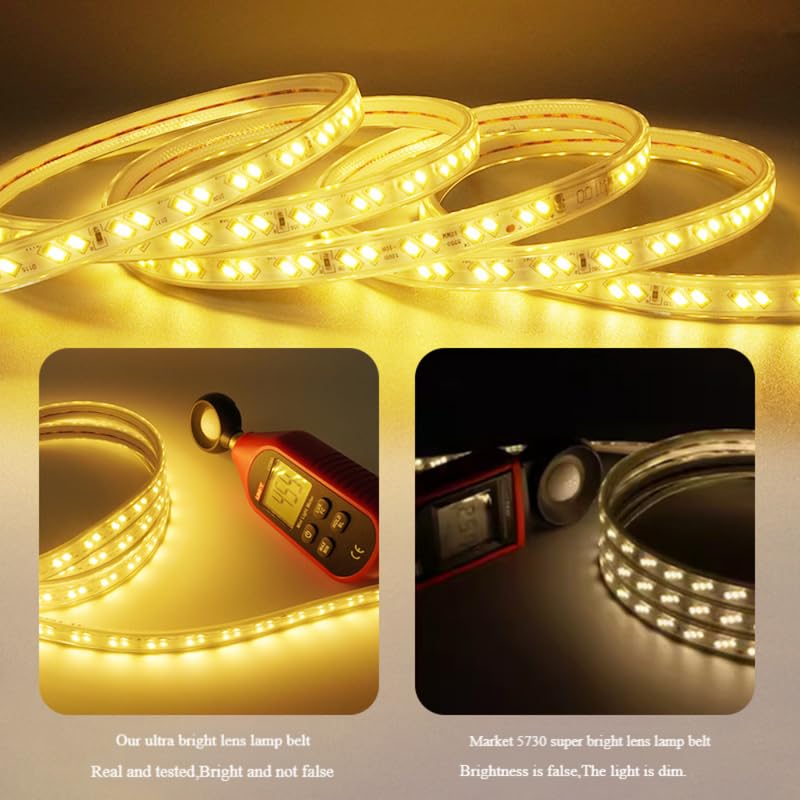 Image of Vespa 5 Meter Waterproof LED Strip Light Warm White - Energy Saving Rope Light for False Ceiling, Room Decor, Diwali, Christmas & Home Decoration
