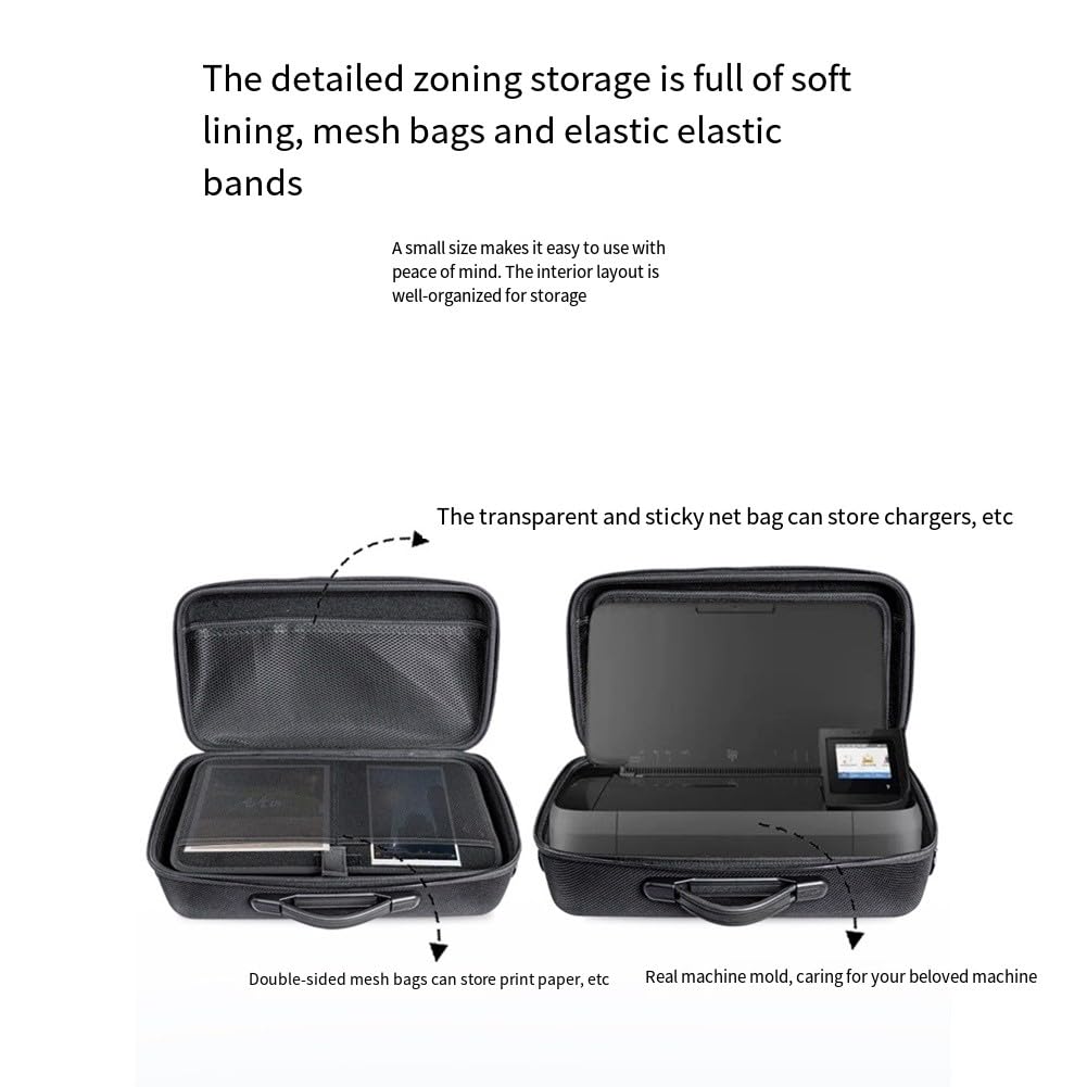 Custodia antiurto in EVA per HP per officejet 250, custodia rigida portatile con ampio spazio per accessori, protezione da viaggio nera 38 x 20 x 13 cm
