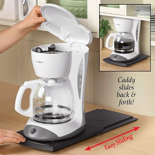 Miniatura 2 de Appliance Caddy - Bandeja deslizante para cafetera, 12 pulgadas, alfombrilla deslizante para máquina debajo de la encimera, bandeja enrollable para