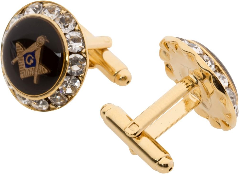 Crystal Masonic Cufflinks !! Manufacturers Direct Pricing!!