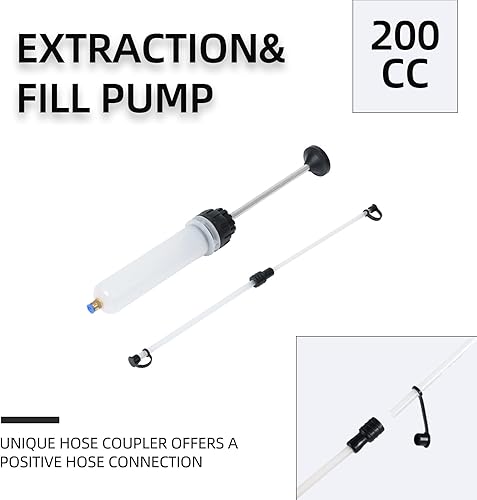 Miniatura 3 de Bomba Extractadora de Fluido 200CC Manual Automotriz - Jeringa de Aceite de 2 Mangueras con Potente Succión Multiusos, Ideal para EvacuaciónLlenado