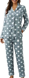 Pajamas for Women Set Womens Plus Size Button Up Loungewear Summer Pyjamas 2 Piece Cotton Soft Maternity Matching
