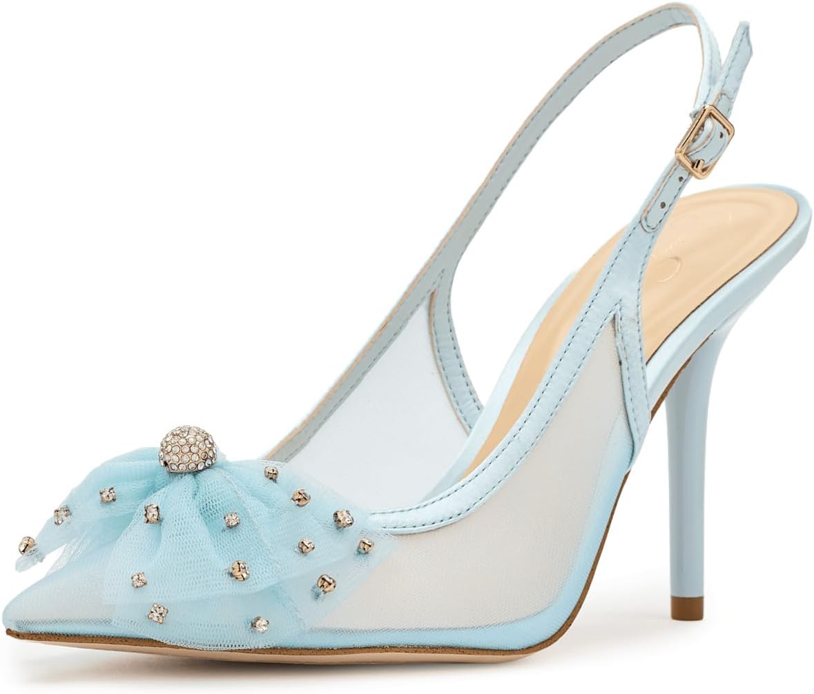 Jessica Simpson Womens Lavilra Tulle Bow Embellished Pumps
