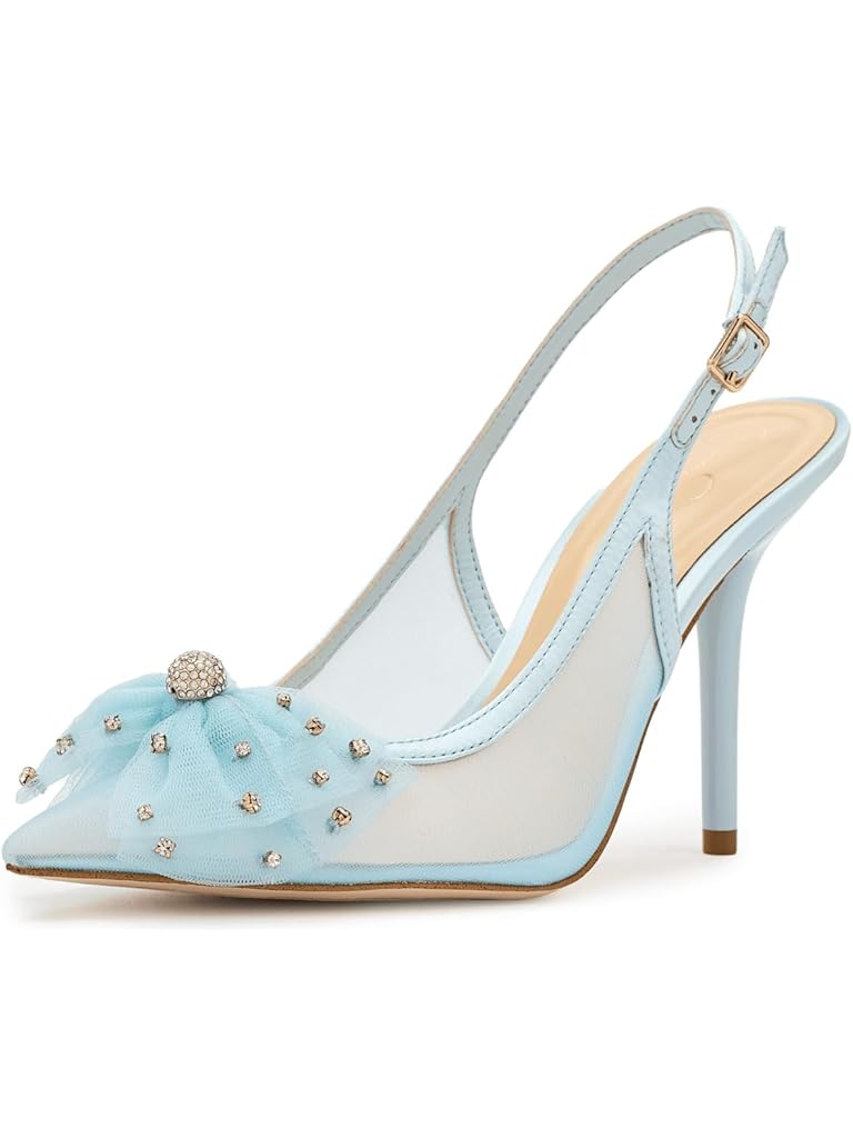Blue Jessica Simpson Lavilra Tulle Bow Embellished Pumps