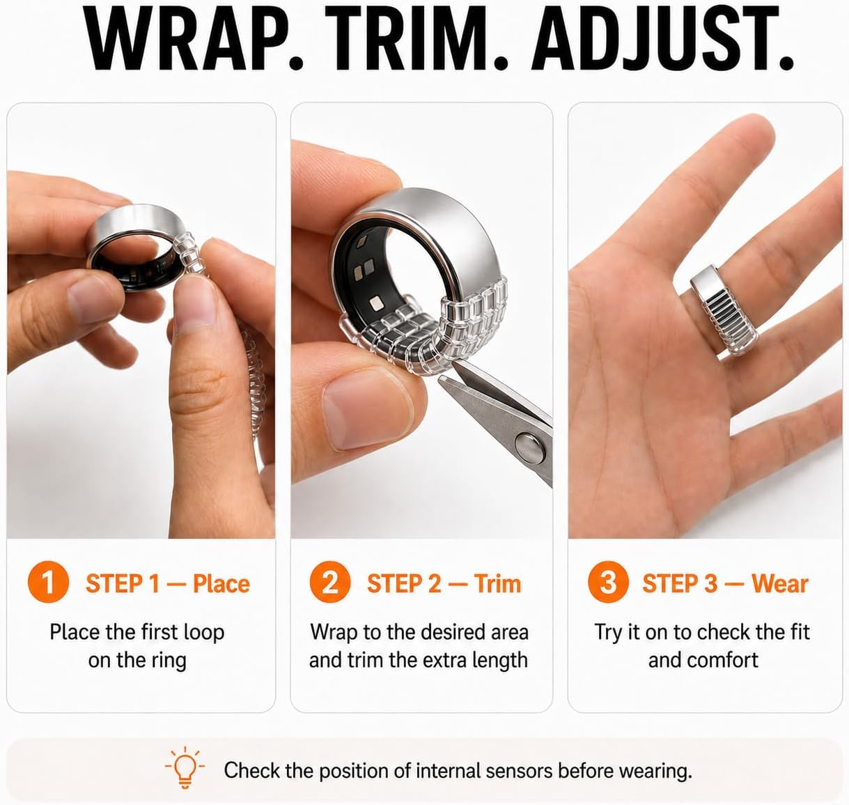 Smart Ring Size Adjuster for Oura 2/3/4/5 and RingConn 2/3, 10 Pcs