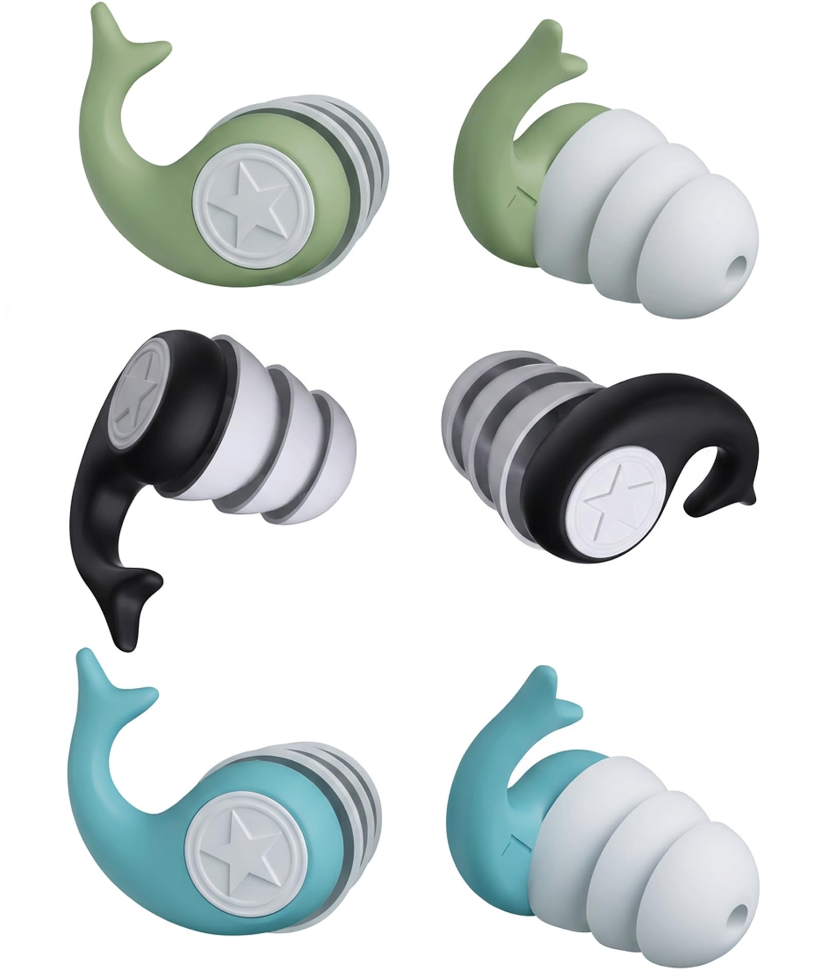 3 Pairs Swimming Ear Plugs, Silicone Ear Plugs for Swimmers, Noise for Swimming Pool Protection and Ocean Water Sports-image-12