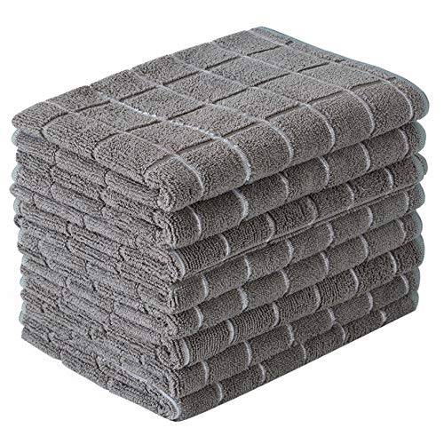 Comparison: Best Dish Towels For Drying Dishes 9 Microfiber Dish Towels - Soft, Super Absorbent and Lint Free Kitchen Towels - 8 Pack (Lattice Designed Gray Colors) - 26 x 18 Inch