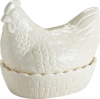 Cream Hen Nest Egg Storage