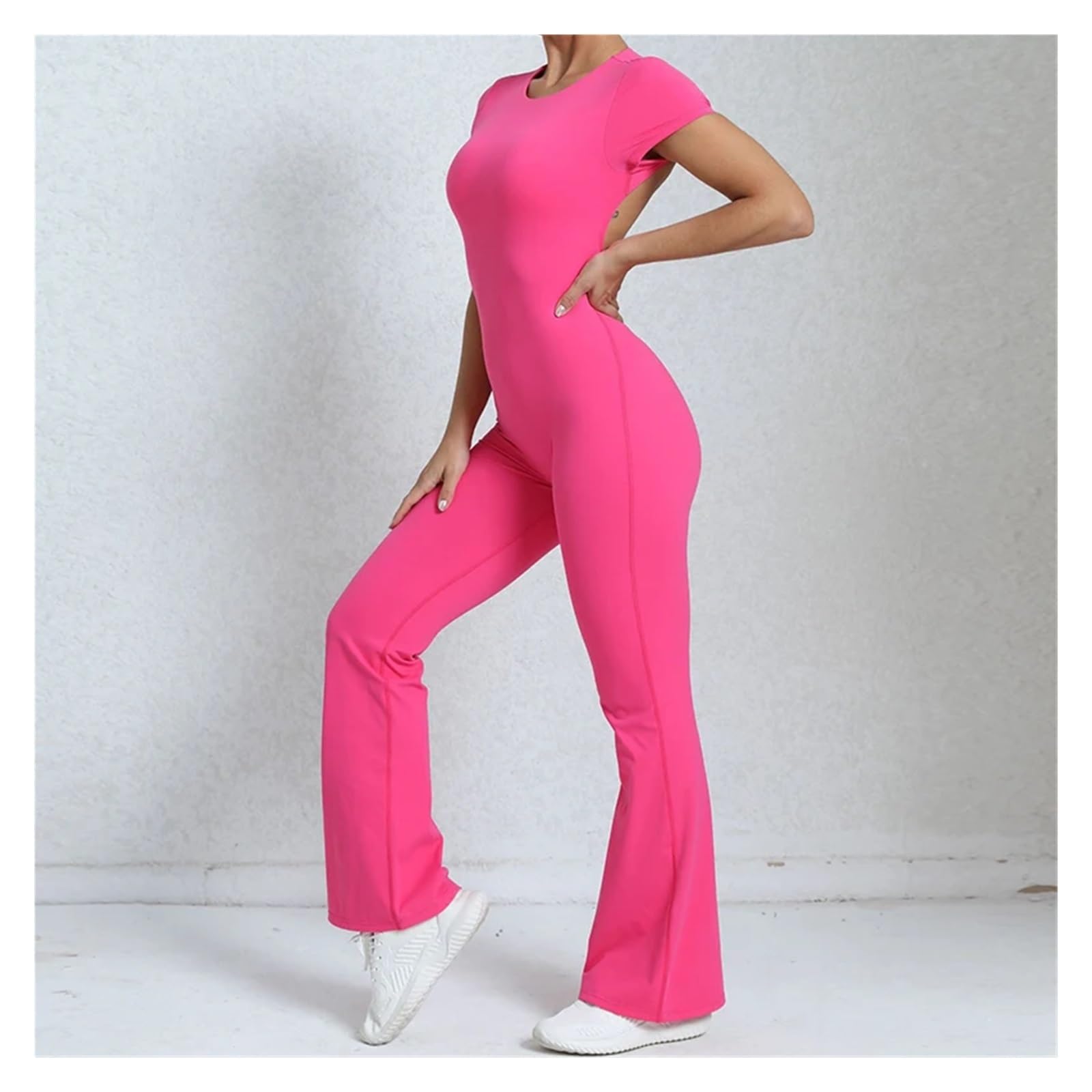 Mono De Gimnasio For Mujer, Ropa De Yoga De Una Pieza, Ropa De Entrenamiento De Baile Latino, Mono Acampanado