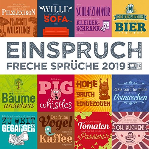 Einspruch 2019, Wandkalender / Broschürenkalender im Hochformat (aufgeklappt 30x60 cm) - Geschenk-Kalender mit Monatskalendarium zum Eintragen