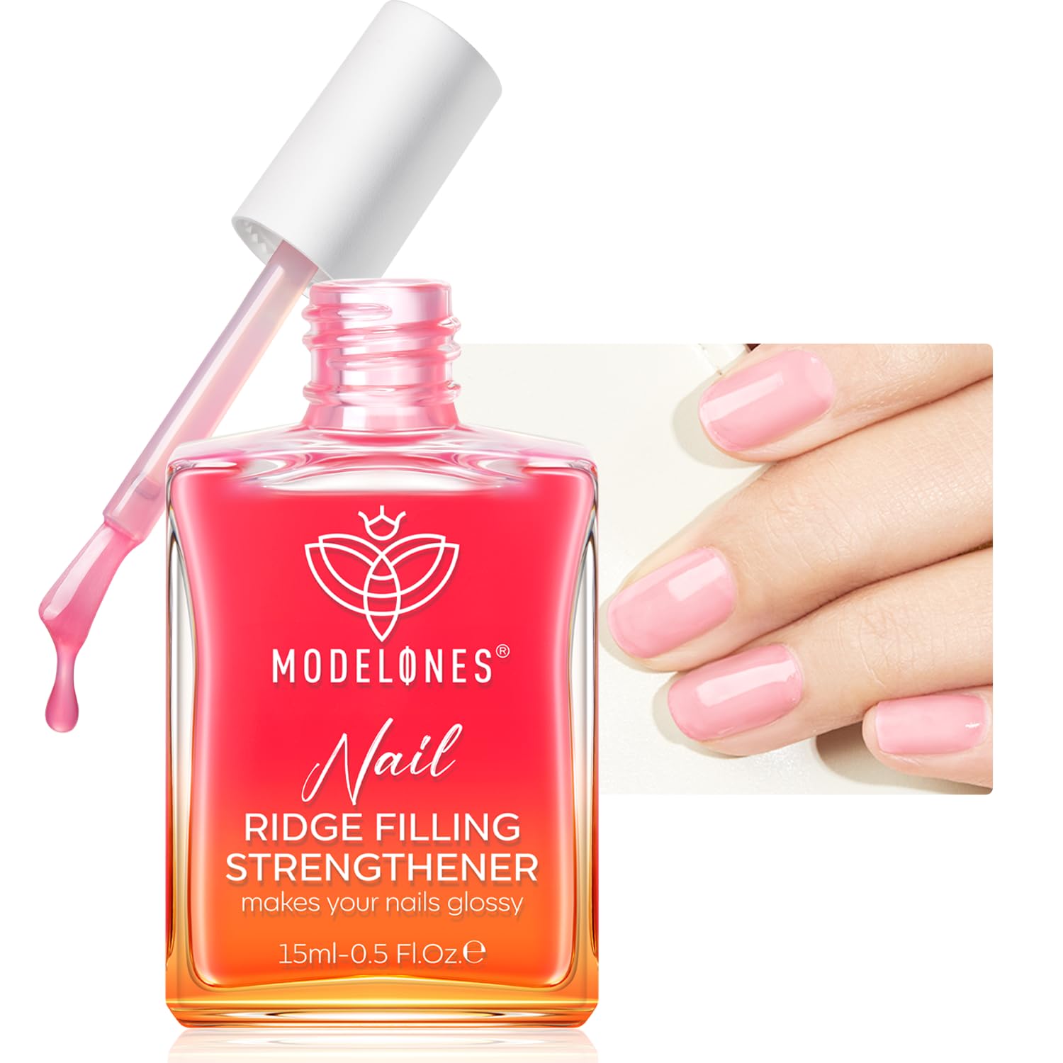 Sponsored Ad - Nail Strengthener Sheer Pink Nail Polish Nail Hardener Extra Strong and Growth Natural Nail Ridge Filler Nail Strengthener for Damaged Nails Repair Gifts for Women 15ml