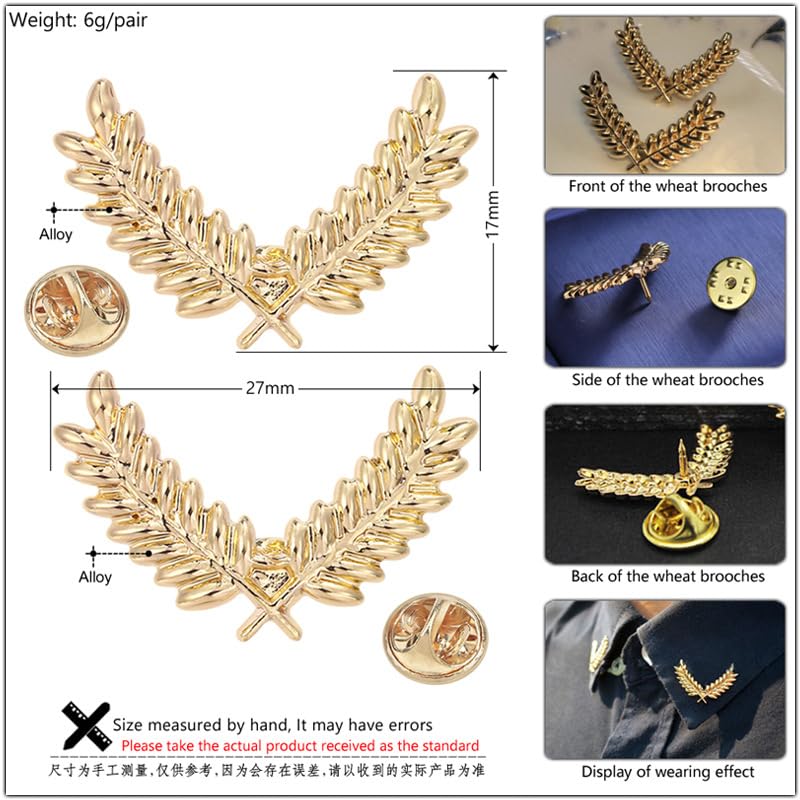 Image of coadipress Gentlemen Gold Silver Leaf Brooches Simple Elegant Retro Double Leaf Collar Pin Brooch Gold Silver Plant Leaves Brooches