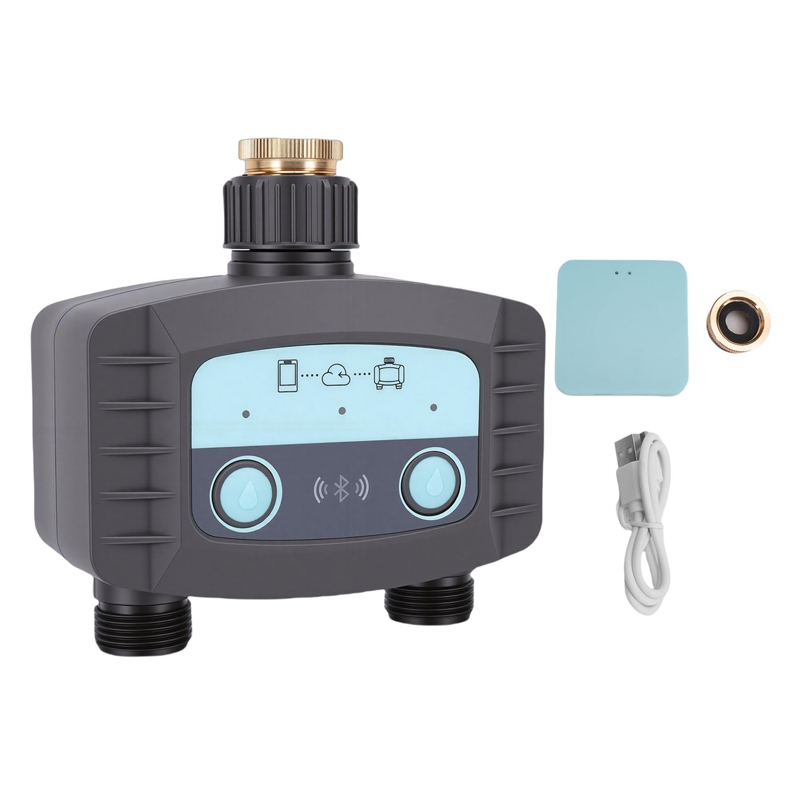 Wakects Zestaw WiFi Timer do Nawadniania ABS Inteligentny Sterownik Nawadniania 500 do 1700 L na godzinę IP67 433 MHz Pilot RF Podlewania Węża Zraszającego Trawnik Ogrodowy