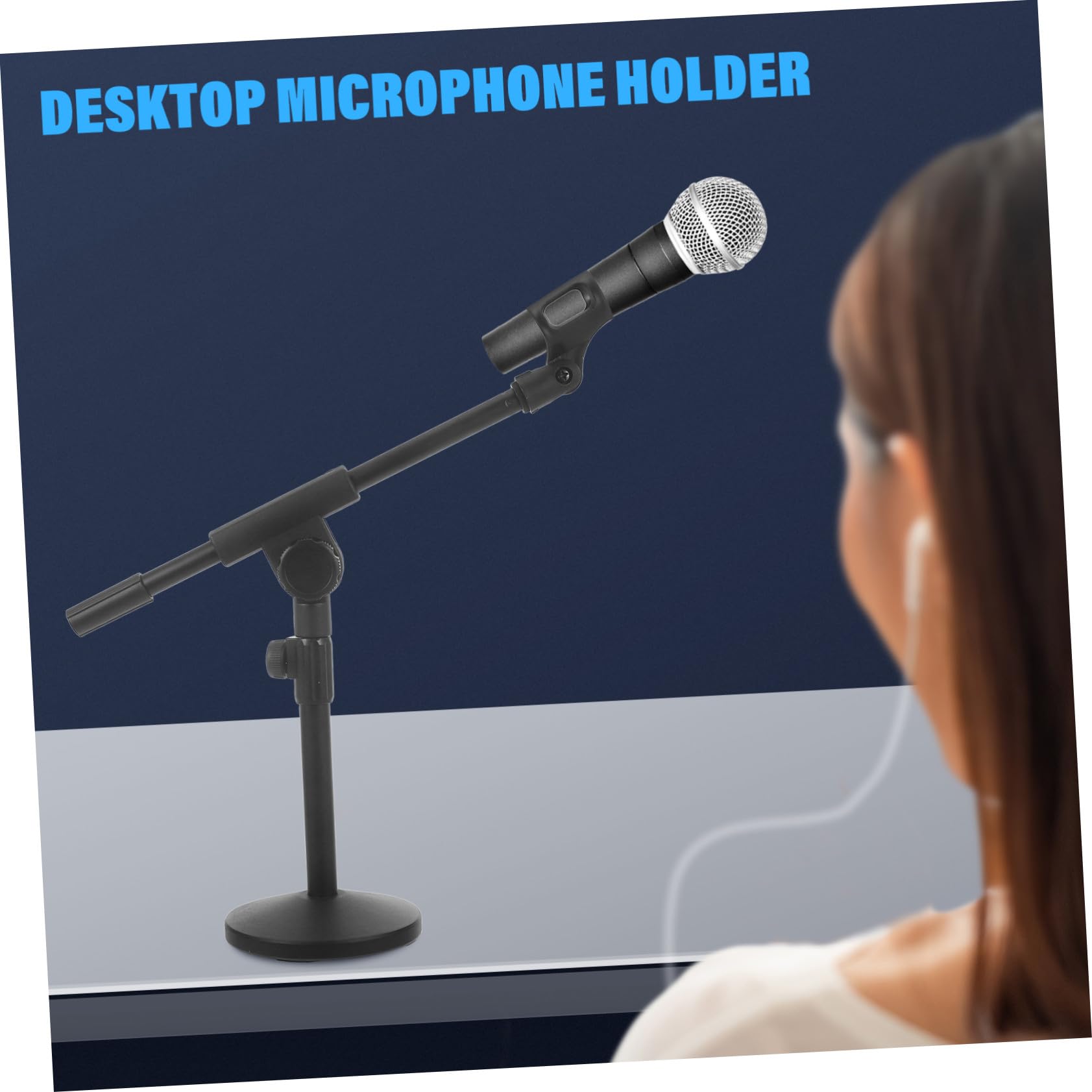 Einstellbarer Desktop Mikrofonständer mit Teleskoparm und Schwerer Rundbasis Platzsparende Tischhalterung für PC Mikrofone für Gaming Streaming und Heimstudio Aufnahmen