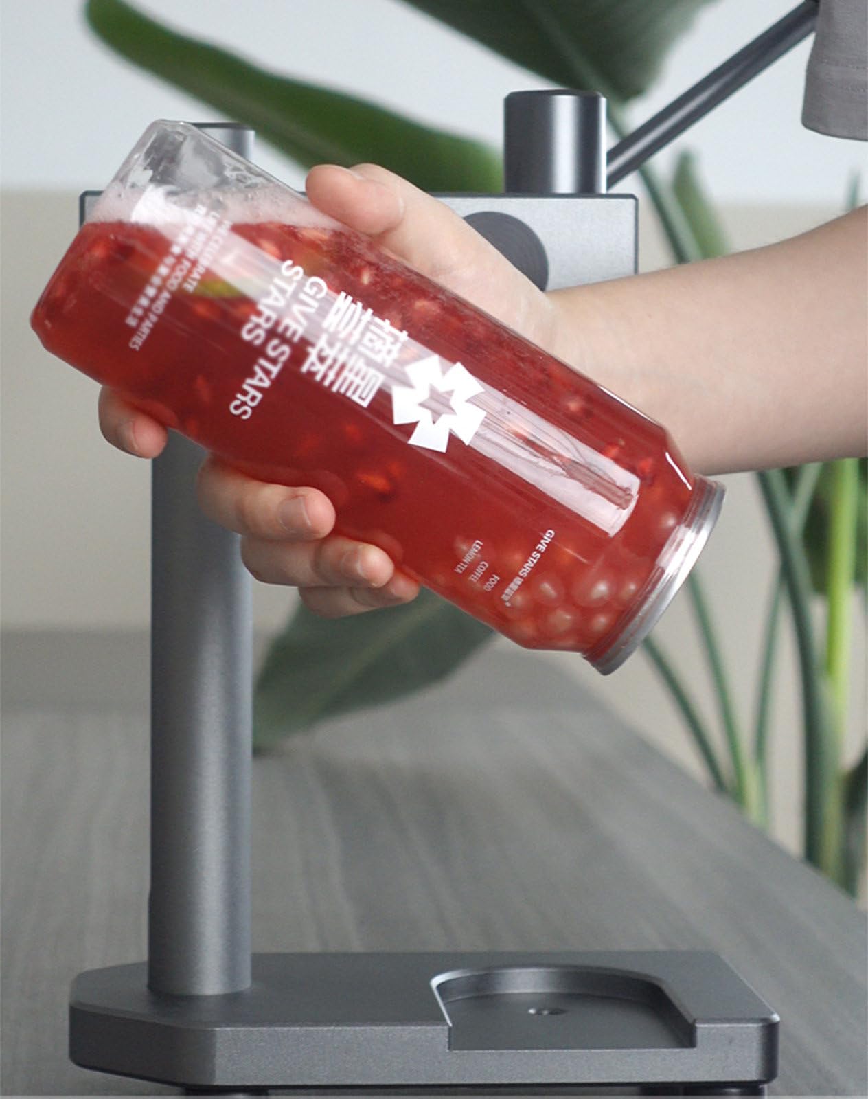 Bottiglie trasparenti per succhi con coperchio, contenitori sigillabili per succhi, latte, tè, caffè, acqua frizzante, set da 100, 500 ml ciascuna