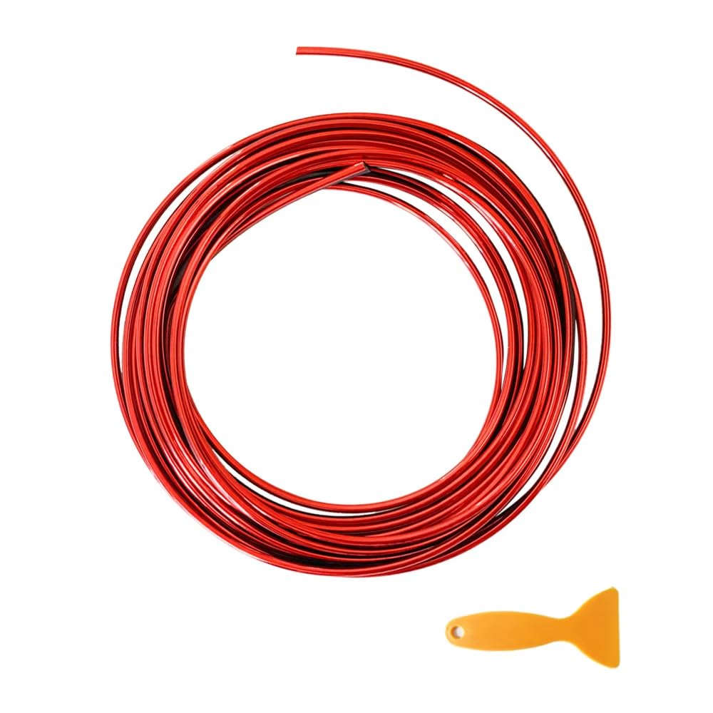 QIZUN 5M Car Moulding Decoration Flexible Strips for Mazda 3 6 Atenza Axela Demio CX3 CX5 MP MS RX8 CX-7 CX-9, Interior Trim Strip Car Cover Trim Dashboard Door Edgein,Red