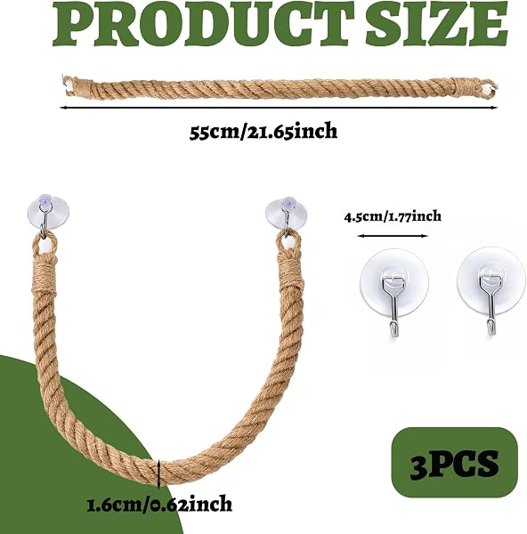 Leopard Gecko Accessories, Reptile Accessories for Climbing Exercise and Habitat Enrichment, Gecko Accessories with Durable 55CM Rope for Lizards and Snakes - 2