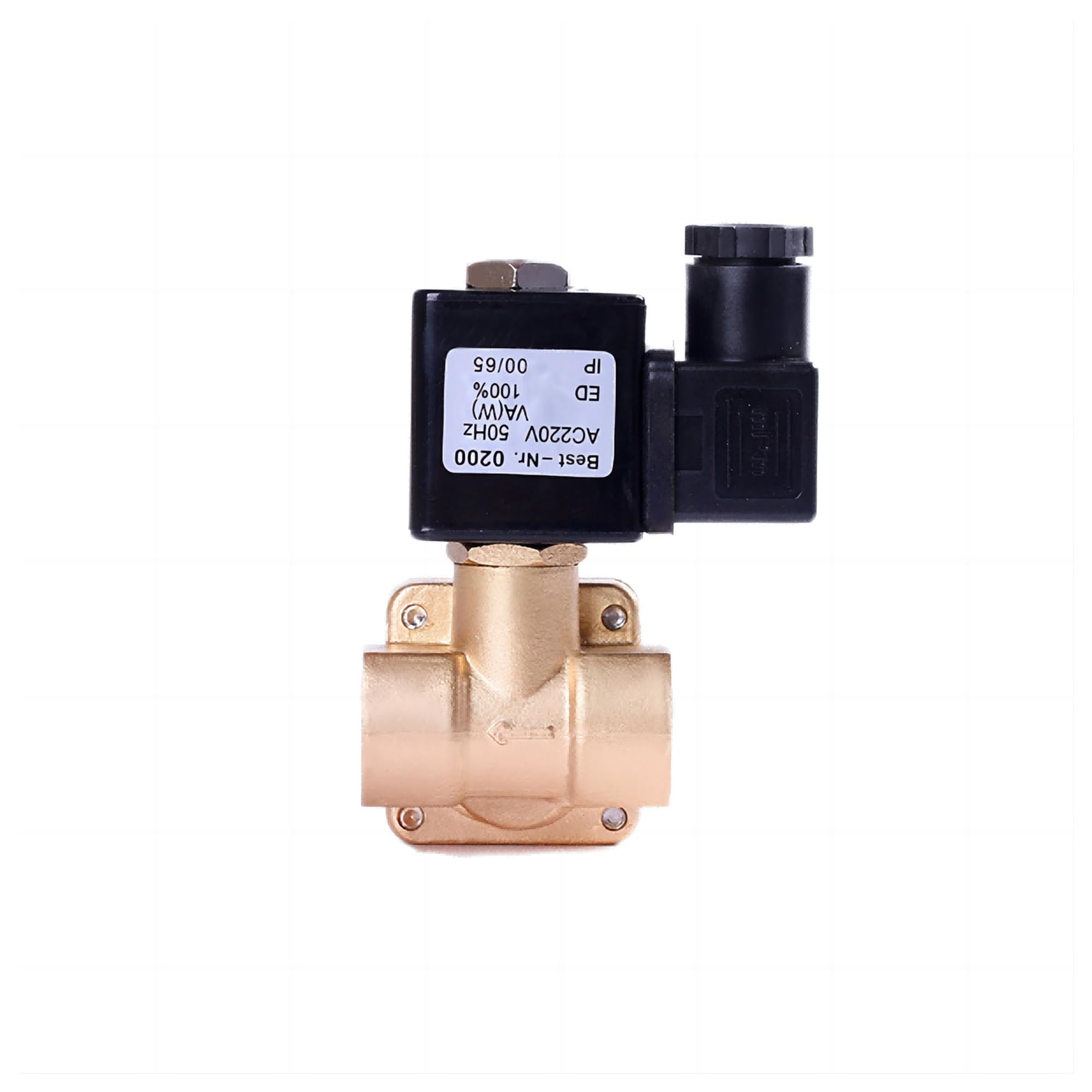 IPNDKBFL 1/4'' Normally Closed Brass Solenoid Valve High Pressure Pilot Acting 220V 12V 24V For Water(DC24)