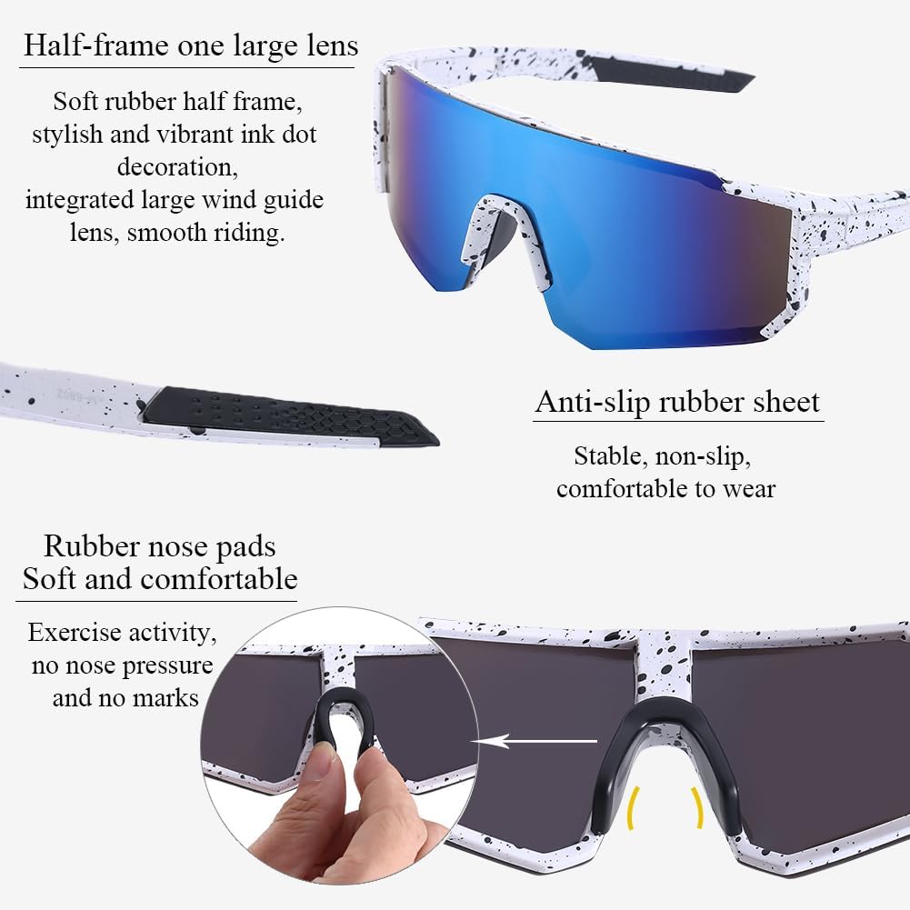 FBHLZ Sports Polarized Sunglasses for Men and Women UV400 Protection Sports Cycling Sunglasses Running Outdoor Sports - Image 4
