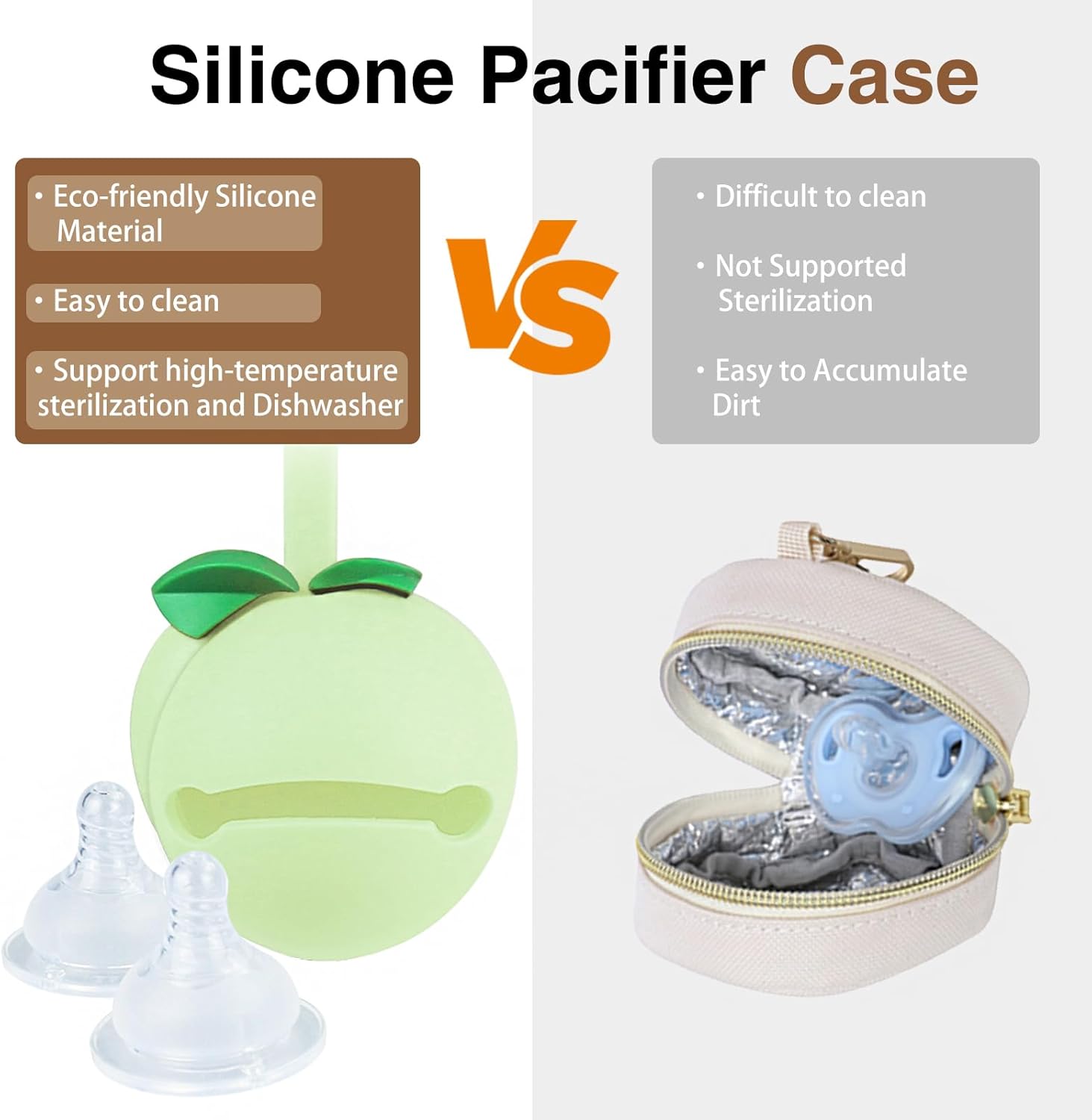 Diaper Bag Tote, Baby Diaper Tote Bags Crossbody Hospital Bag Travel Large Mommy Bag, with Silicone Pacifier Case - Image 6