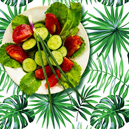 2 Pieces Hawaii Palm Leaves Tablecloth Disposable Plastic Tropical Rectangular Table Covers For Birthday, Luau Decorations, Kitchen Dining Room, Baby Shower Decorations (51.2 X 86.6 Inch) #TOP4