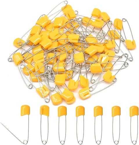 Miniatura 6 de 50 pasadores de seguridad de 2.126 in2.2 pulgadas para pañales, cabeza de plástico, pasadores de tela de acero inoxidable con cierres de bloqueo,