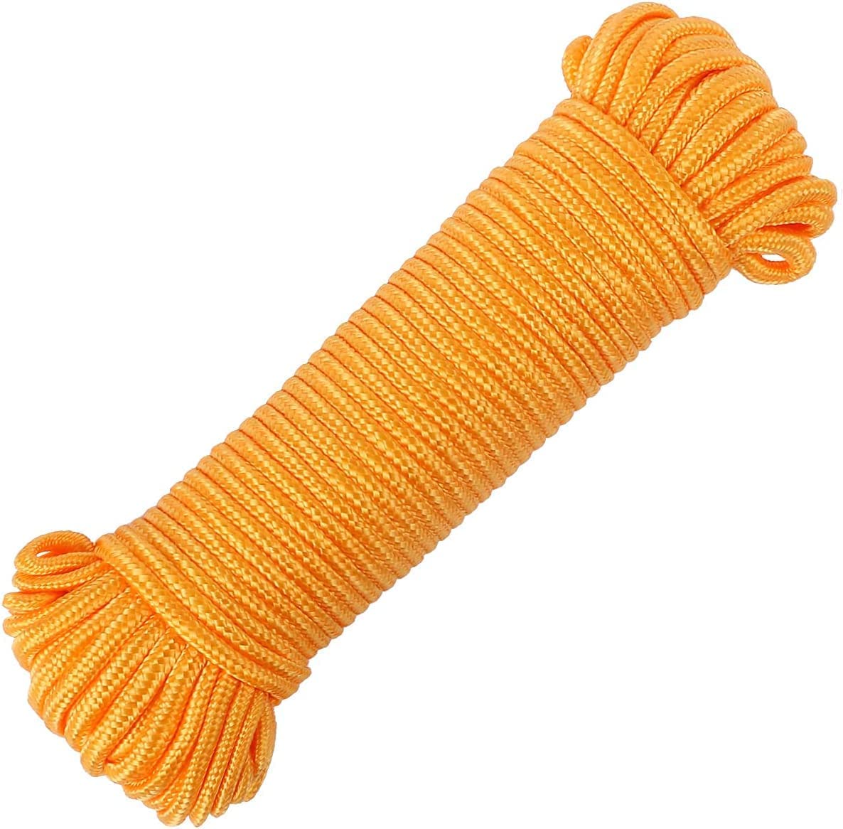 First Connect Nylon Rope for Drying Clothes, Camping, Towing, Outdoor Mountain Climbing, Gardening, (Orange, 20 Meter)