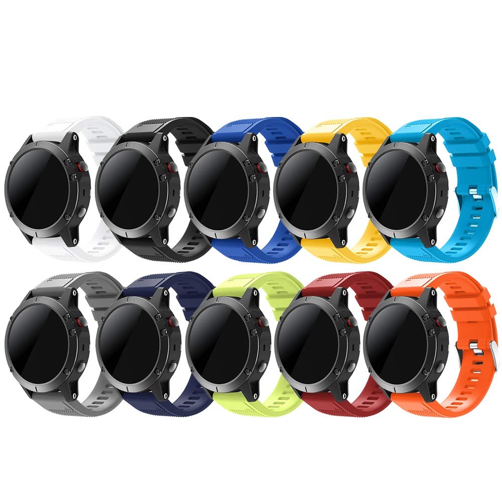 Cinturino Fenix 5/Fenix 5 Plus, cinturino da 22 mm, cinturino di ricambio in silicone per Fenix 5/5 Plus/Fenix 6/6 Pro/Fenix 7/Fenix 7 Solar/Approach S60/Quatix 5/Forerunner 935/945/Instinct