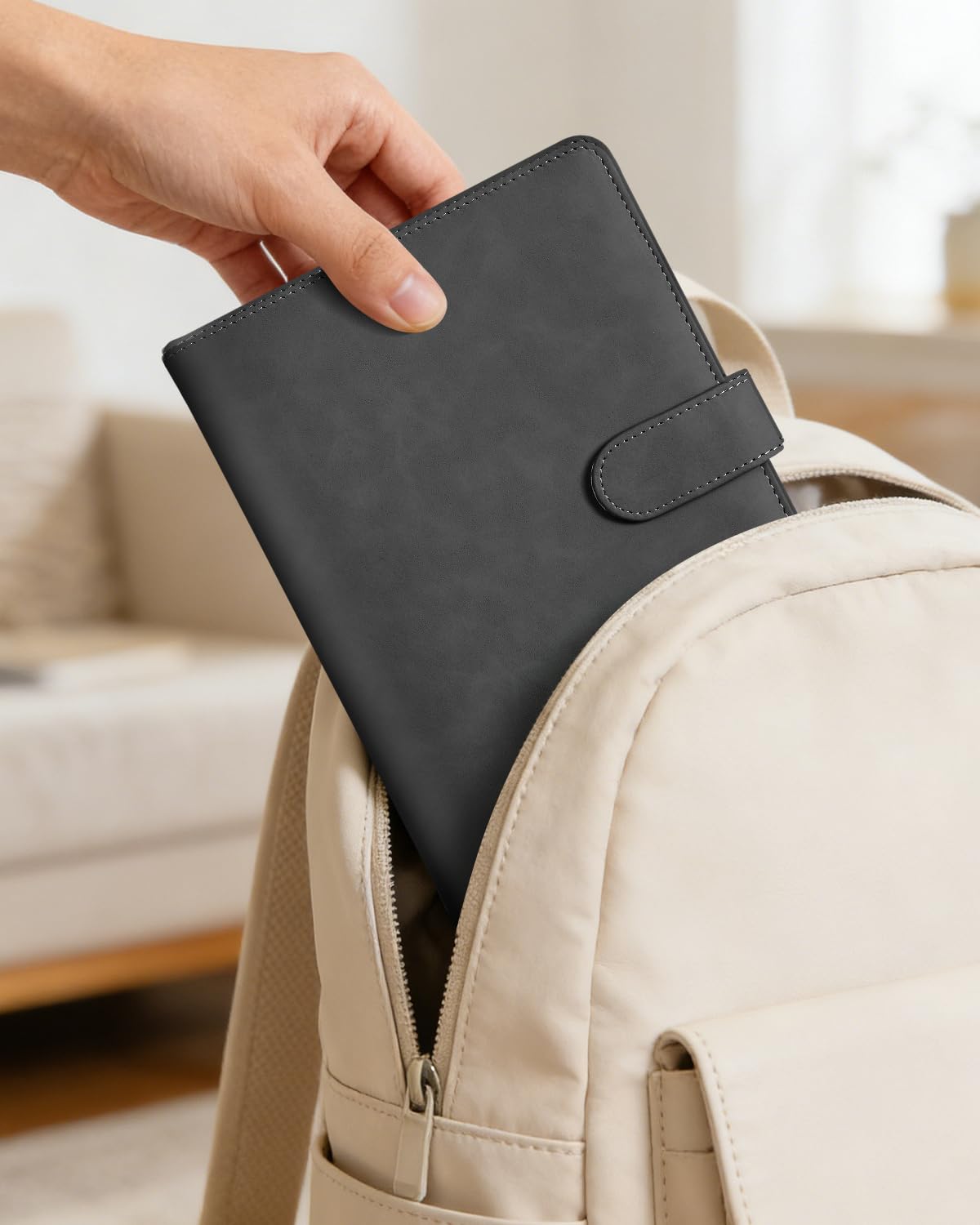 Ringbuch A5 Nachfüllbar Set – 165 Blatt (Liniert, Gepunktet & Wochenplaner), Taschen & Register – Premium PU-Leder Notizbuch & Organizer A5 für Büro, Schule & Reisen