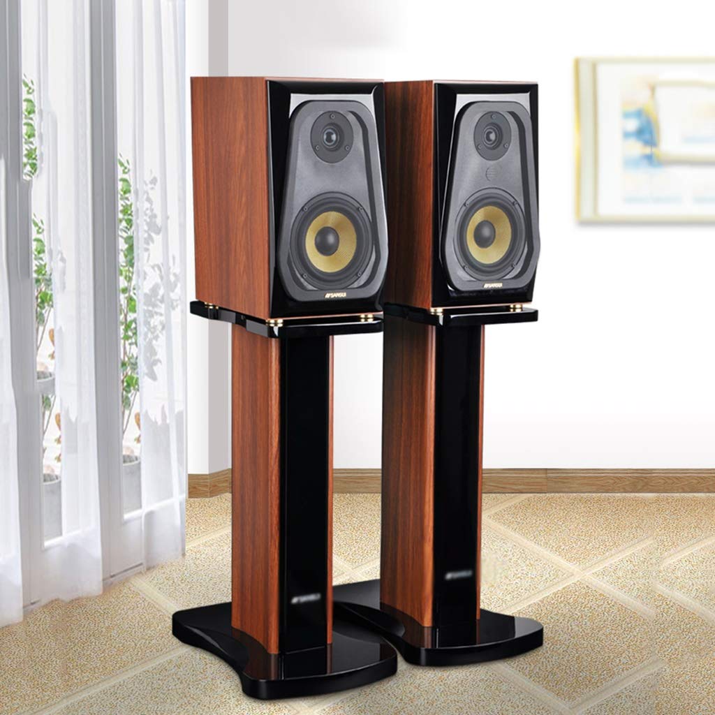 Soporte Para Altavoces De Suelo De Madera - Altura 40 Cm, Placa Superior 23.5x18.5 Cm, Carga 50 Kg, Incluye Antideslizantes