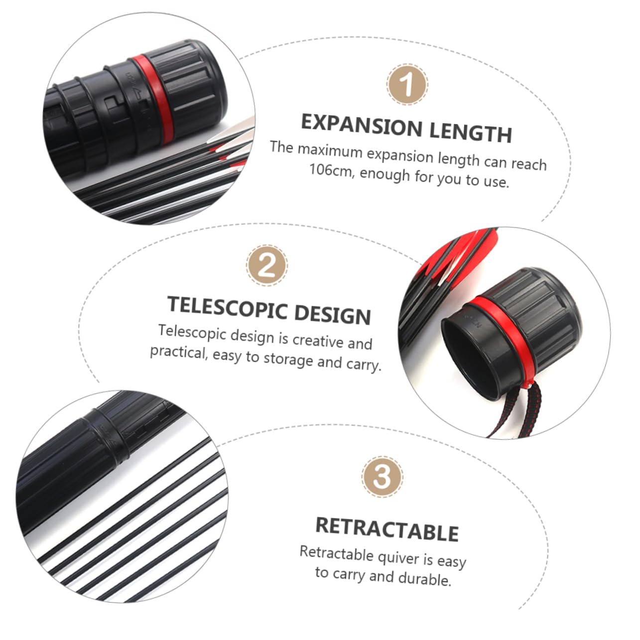 Gogogmee 1Pc Retractable Pot Durable Material Arrow Bag Maximum Lightweight for Easy Carrying for Hunting and Outdoor Activities