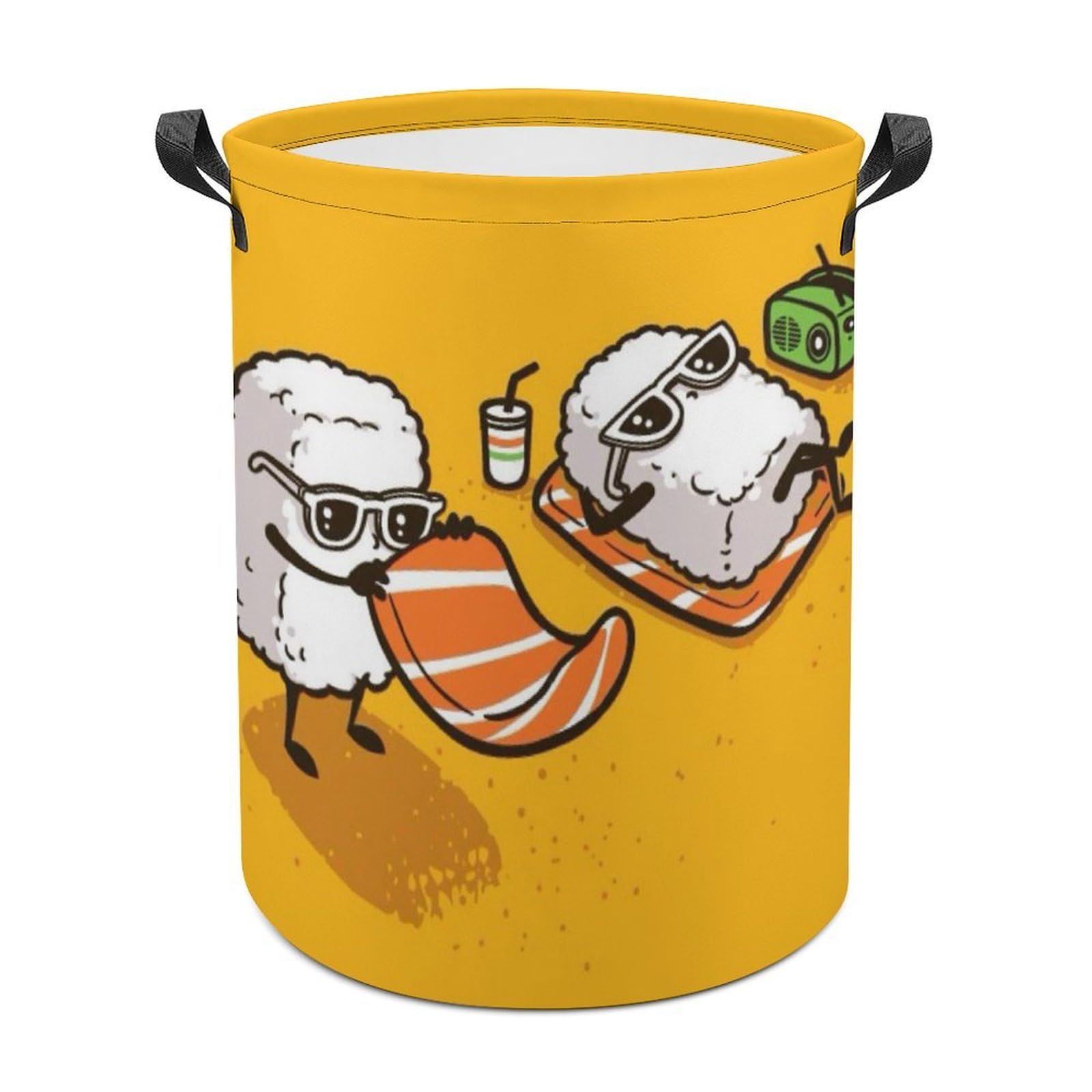 MHYRAC Laundry Hamper, Funny Sushi Laundry Basket, Washing Basket with Handle