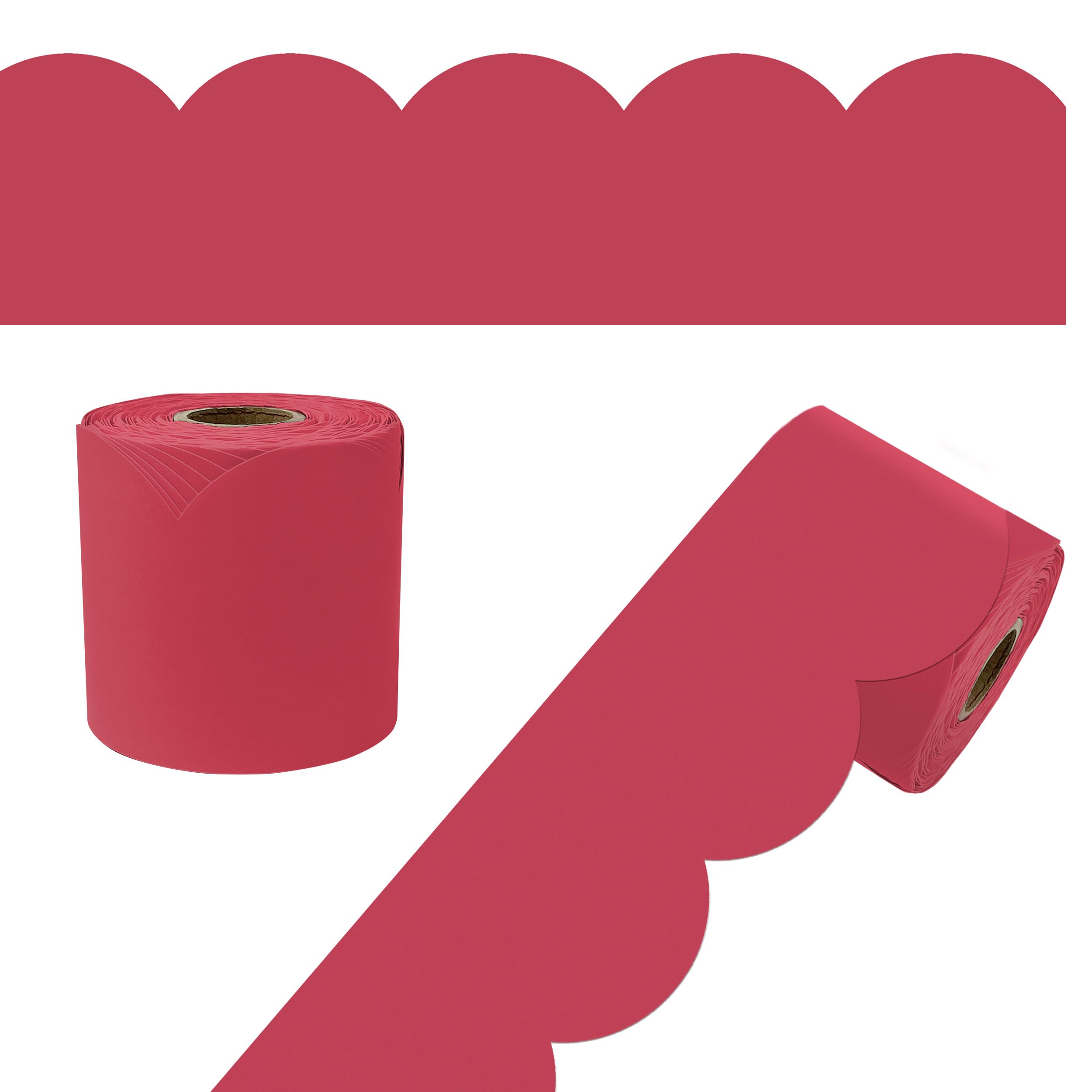 Carson Dellosa Berry Red Pink Board Border Roll for Classroom Decor, 65Ft