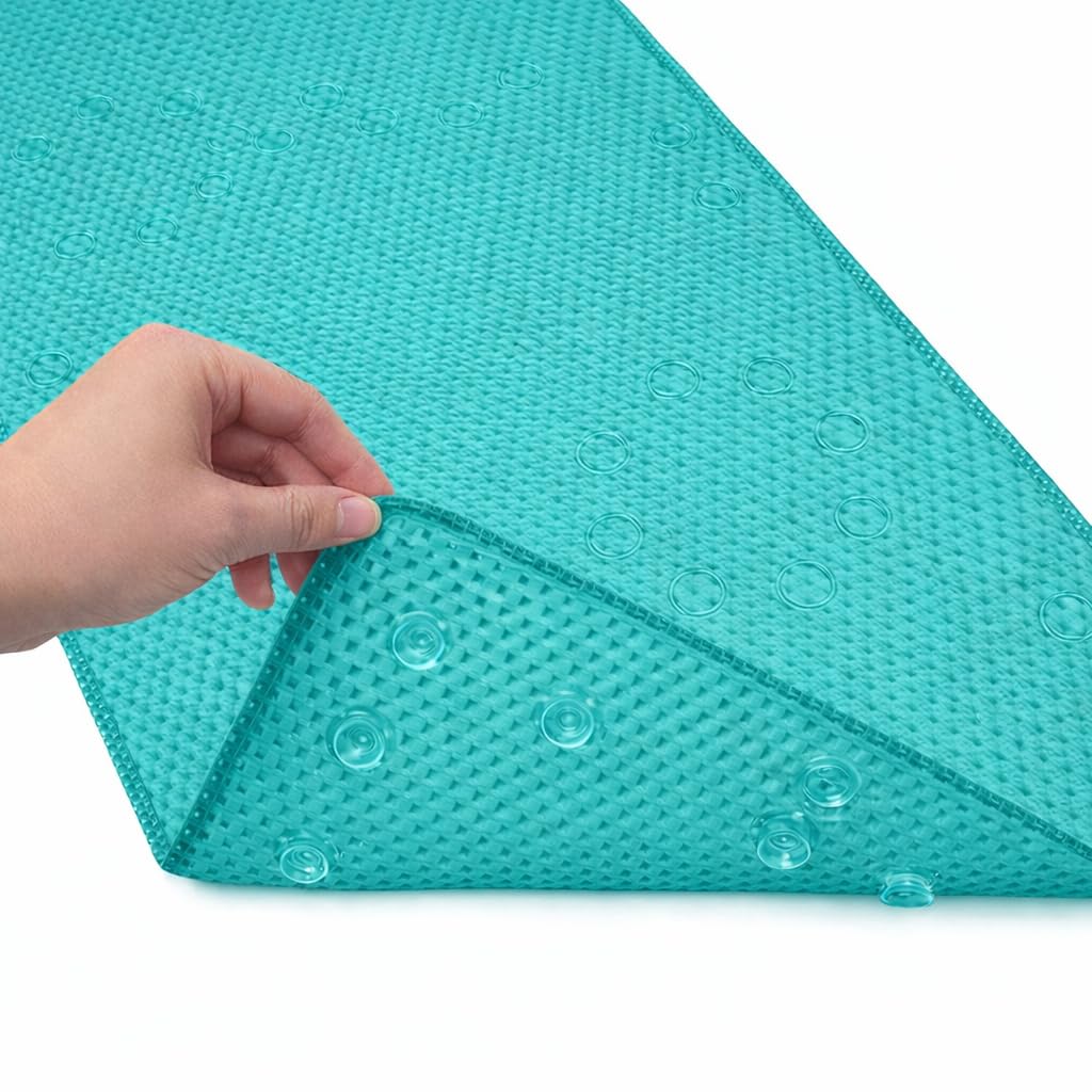 Bathtub Mat Non Slip, Bath Mat for Tub Non Slip, Tub Mat Extra Large 36 x 17 in, Bathtub Mat with Suction Cups & Drain Holes, Soft Foam, Machine