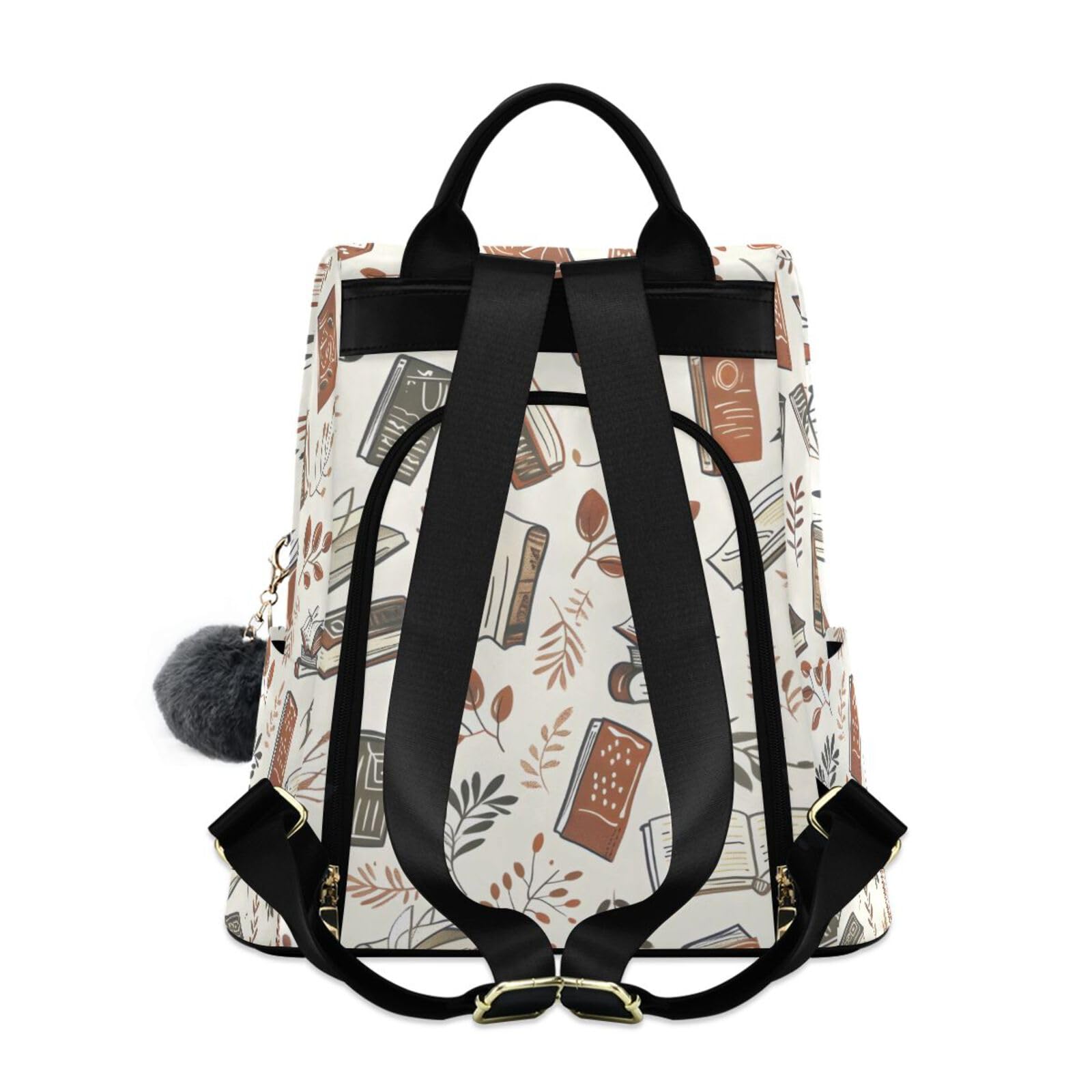 Books Leaves Backpack for Women Anti Theft Large Fashion Travel Shoulder Bag Purse Rucksack Lightweight