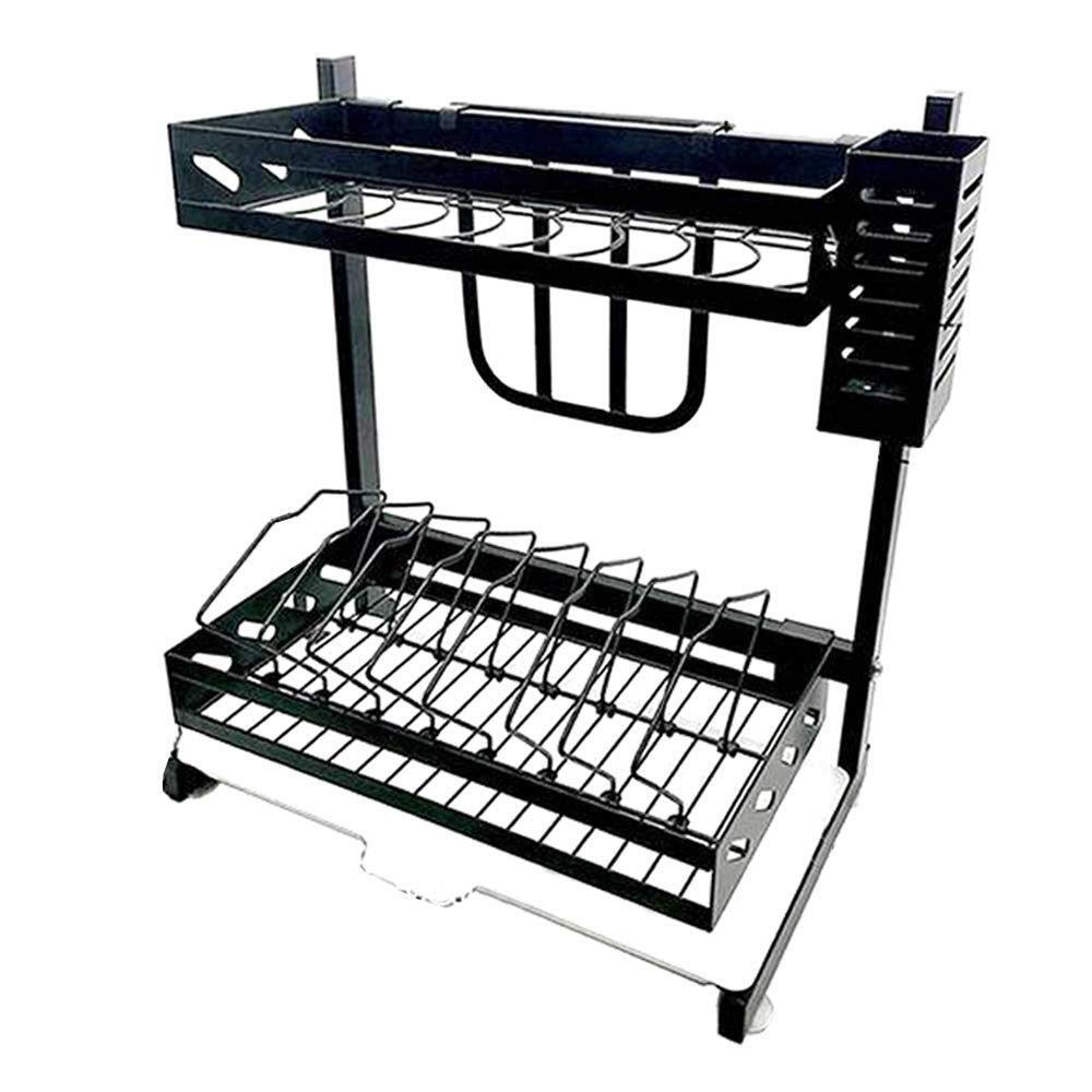 Shelf,Kitchen Racks Dish Drainer Rack With Knife Slot Chopsticks Tube Spice Rack Plate Tableware Holder Drain Basket Drying Rack With Extendable Drip Tray,Knife Holder+Chopstick Ho,Knife Holder+Chops