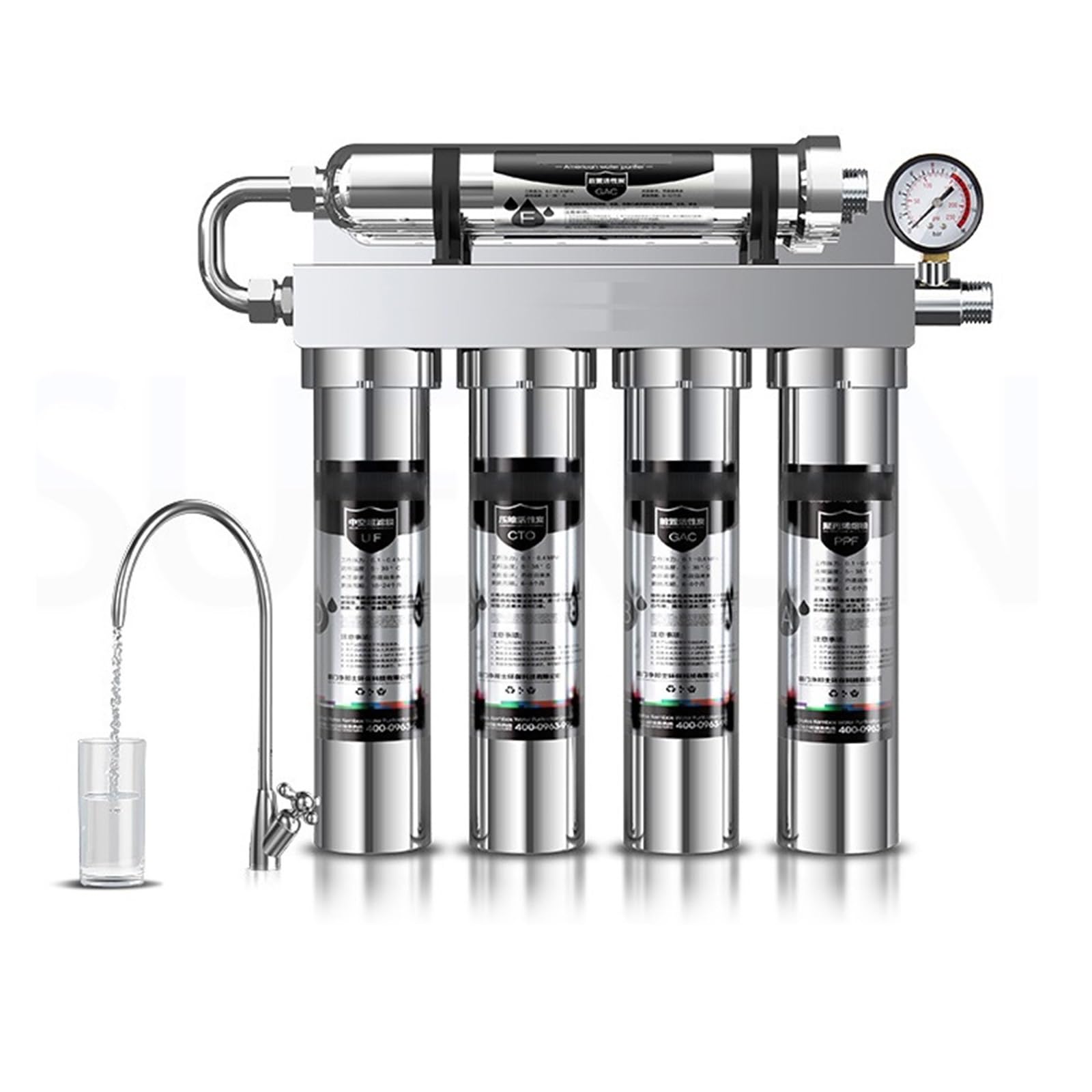 Filtro de agua de cocina, purificador de agua de ultrafiltración de agua potable, ósmosis inversa, filtro de agua del grifo de acero inoxidable, bebida directa(Taye 1)