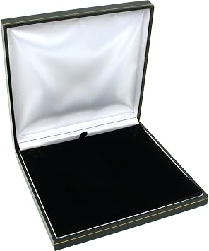 FindingKing Black Leather Necklace Gift Box Jewelry Display Case