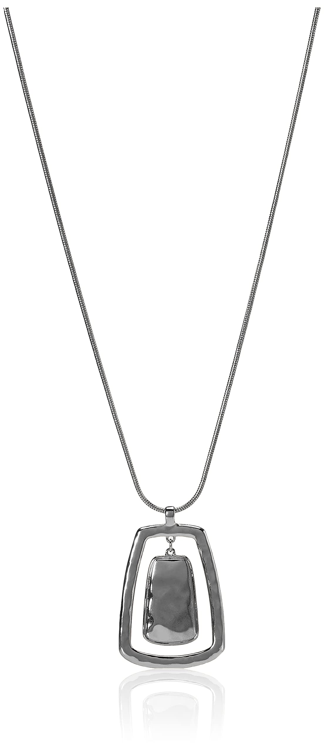 Nine WestWomen's Silvertone Adjustable Pendant Necklace, 36" L