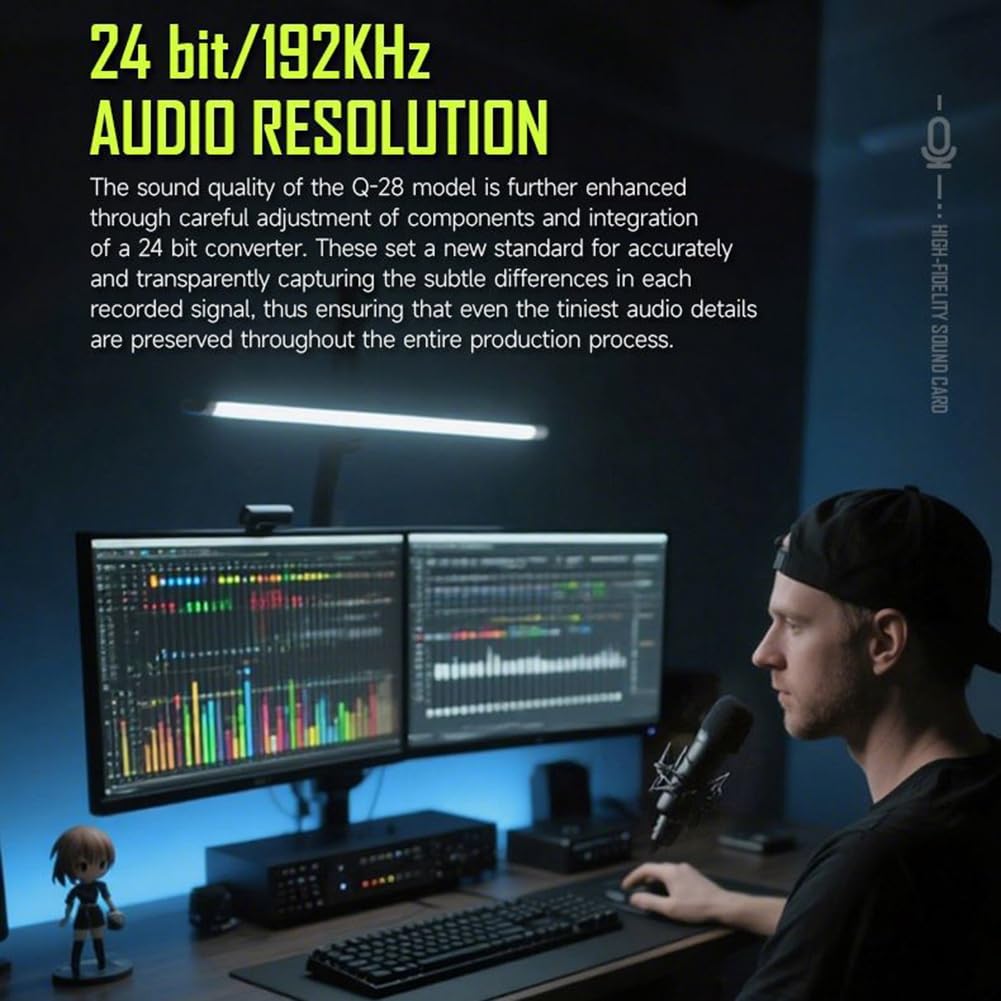 Scheda Audio Portatile per Registrazione Plug And Play, Registrazione su Computer, Interfacce Audio USB per Podcaster, Studio
