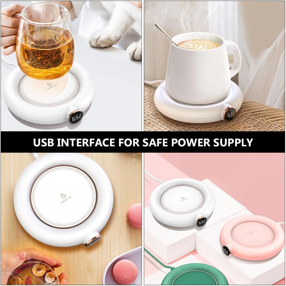 Luxshiny Coffee Mug Warmer for Desk: with 3 Temperature Settings Beverage Thermostatic Warmer for Tea, Milk, Coffee