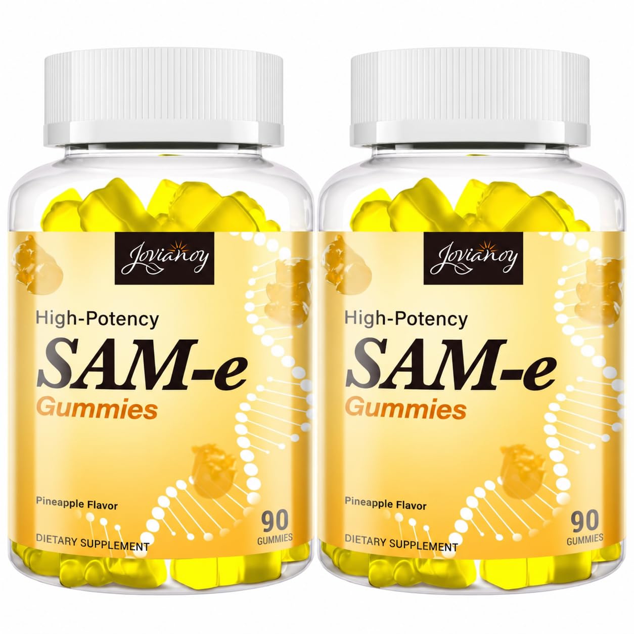 SAM-e Gummies met L-tyrosine, vitamine B complex & NAC, CoQ10, High-Potency SAM-e supplement - Ananas smaak, voor Mood, Joint, Cognitive & Lever Detox, Vegan Friendly, 180 Gummies
