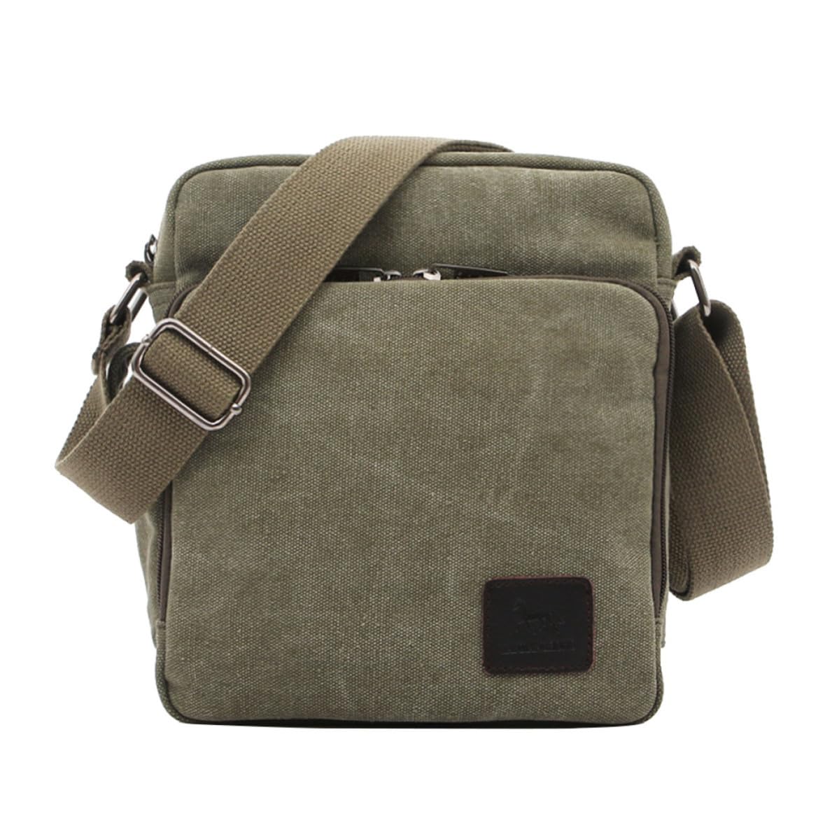 Bolso bandolera de lona resistente con cremallera suave tamaño mediano 8