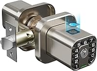 Vista 11 de Pomo de puerta de huellas dactilares, cerradura de puerta biométrica inteligente con teclado, perilla de puerta de código de entrada sin llave