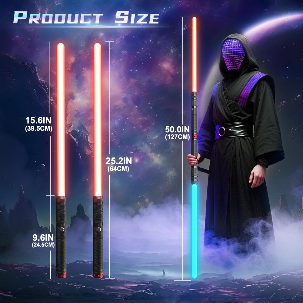 VATOS Pack Of 2 Rechargeable Metal Lightsabers For Children, 15 Colours - View #8
