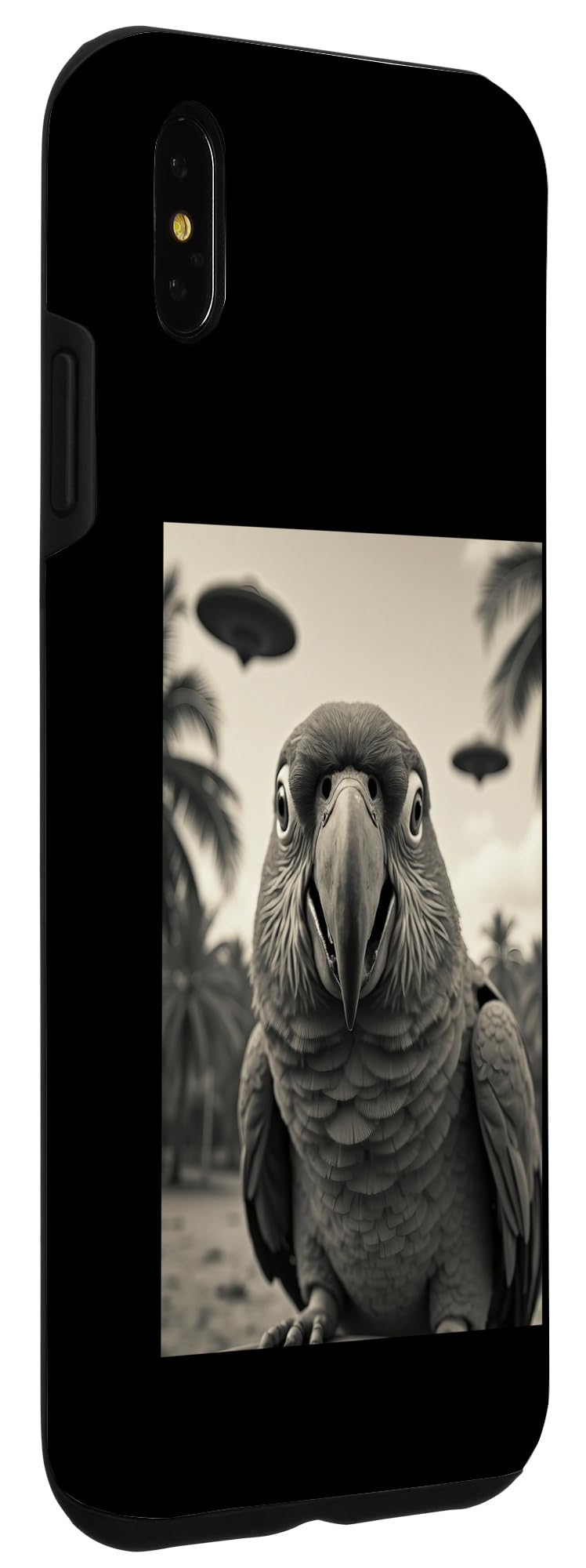Funny parrot Selfie with UFOs Weird Alien Case for iPhone XS Max - Image 3