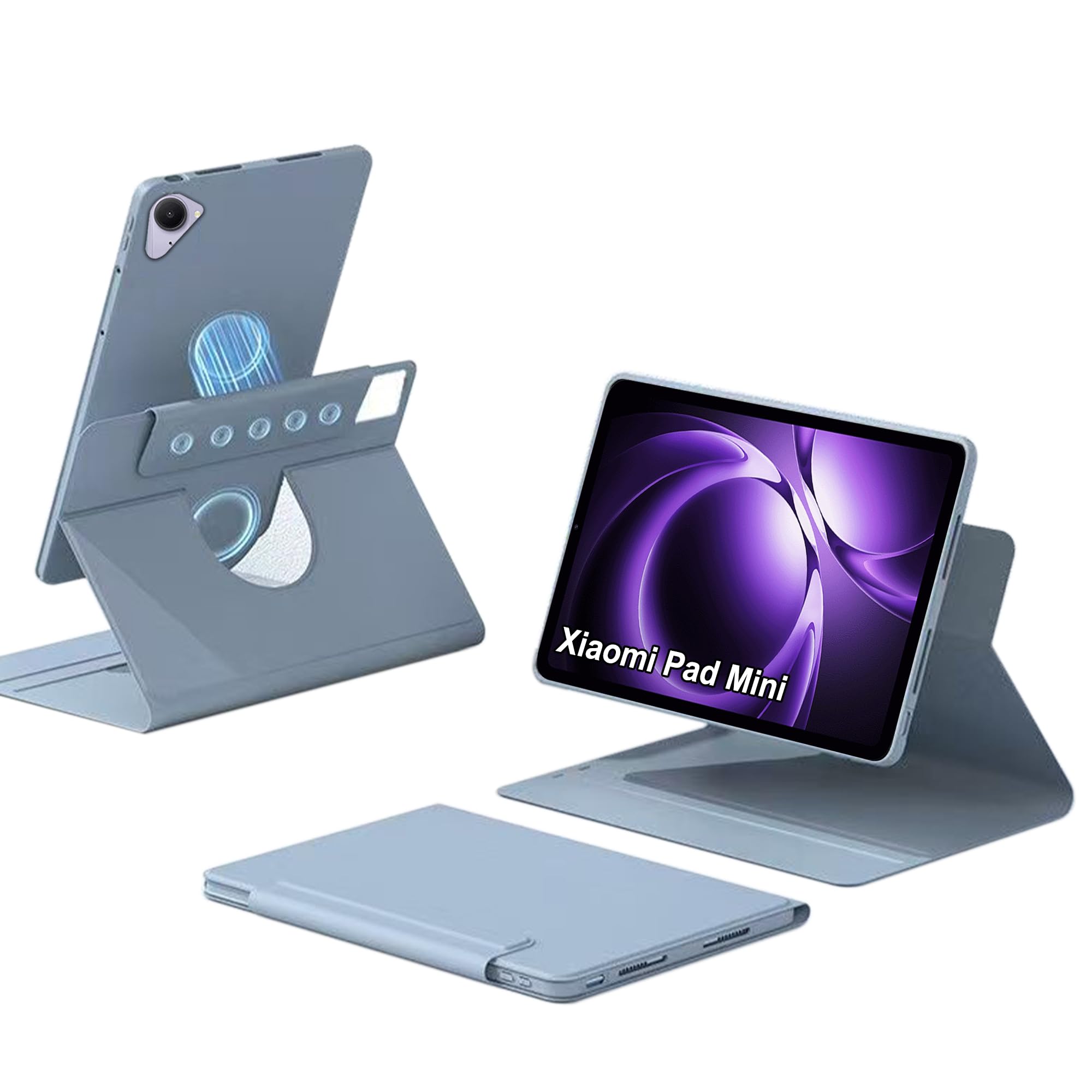 zZjoOoj Hülle für Xiaomi Pad Mini 8.7 Zoll Tablette Case，360° Drehbarer Magnetischer Aufteilbarer Schutzhülle,Automatischer Schlaf/Aufwachen,Einstellbarer Ständer - Blau